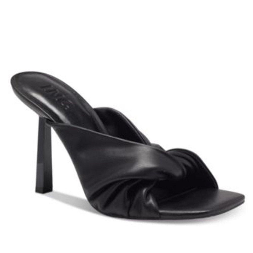 NWT INC Black Twist Birana Slide Sandals SZ 8 Heel Square Toe Summer Spring
